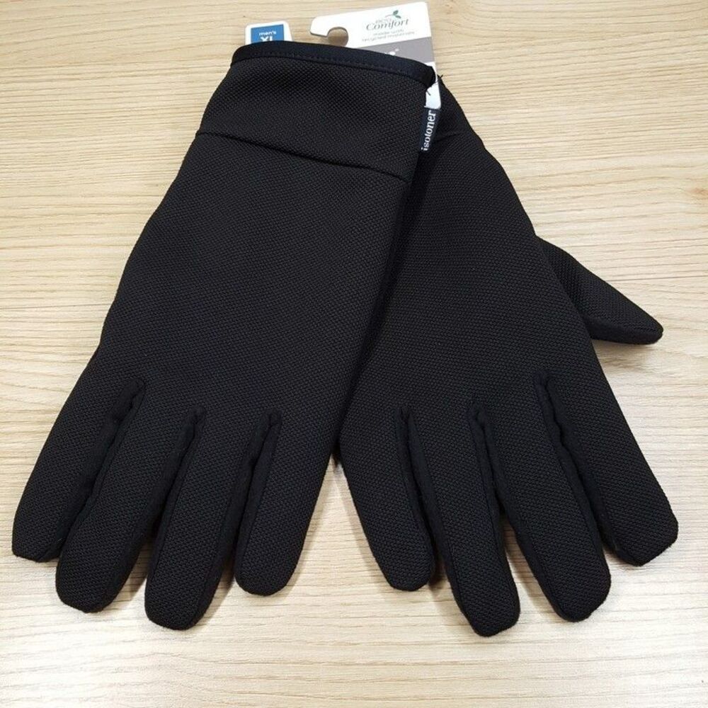 ISOTONER Gloves Mens XL Black Touchscreen Water Repellent Plush Lined